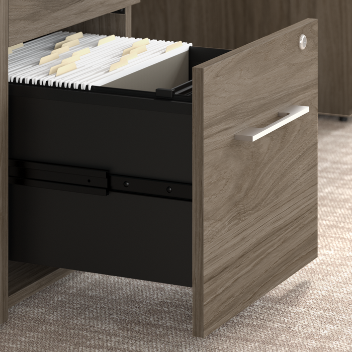 Office 500 72W x 36D Executive Desk with Drawers, Lateral File Cabinets and Hutch