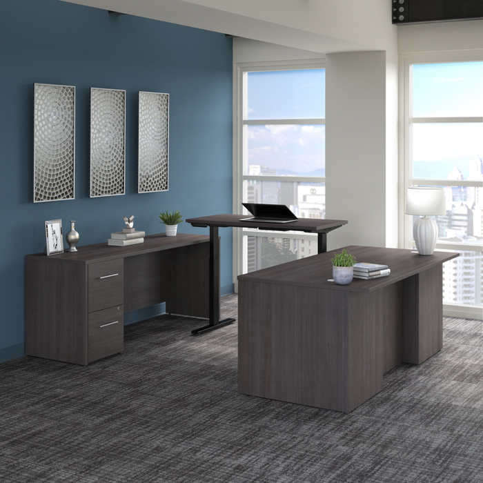 Office 500 72W Height Adjustable U Shaped Executive Desk with Drawers