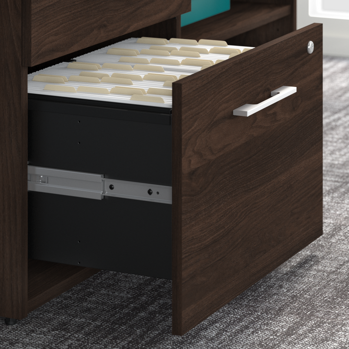 Office 500 72W x 36D Executive Desk with Drawers, Lateral File Cabinets and Hutch