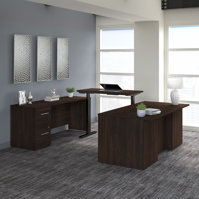 Office 500 72W Height Adjustable U Shaped Executive Desk with Drawers