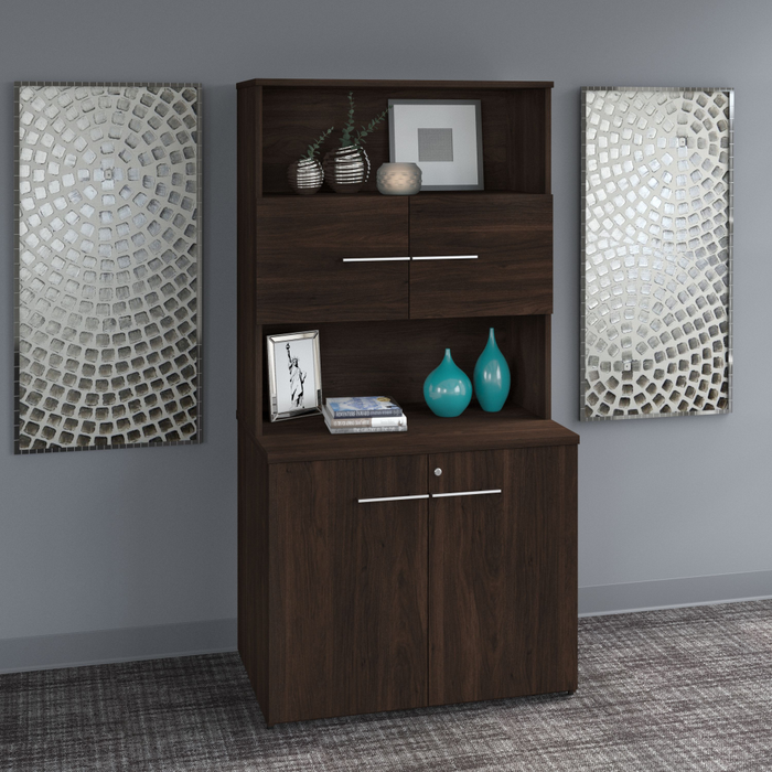Office 500 36W Tall Storage Cabinet with Doors and Shelves