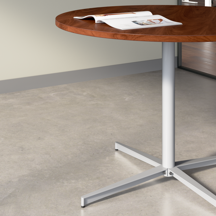 42-inch Round Conference Table with Metal Base