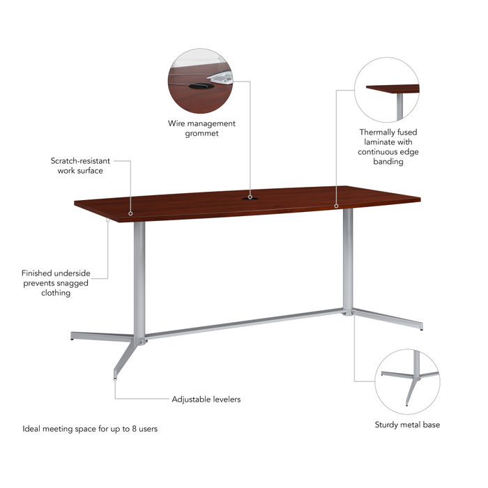 72-inch Office Conference Table with Metal Base