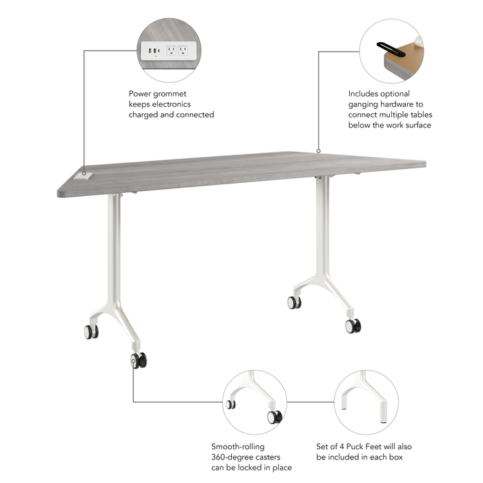 Synergy 72-inch Trapezoid Modular Office Conference Table