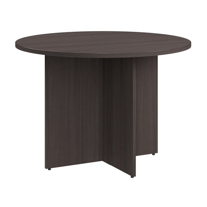 42-inch Round Conference Table with Wood Base