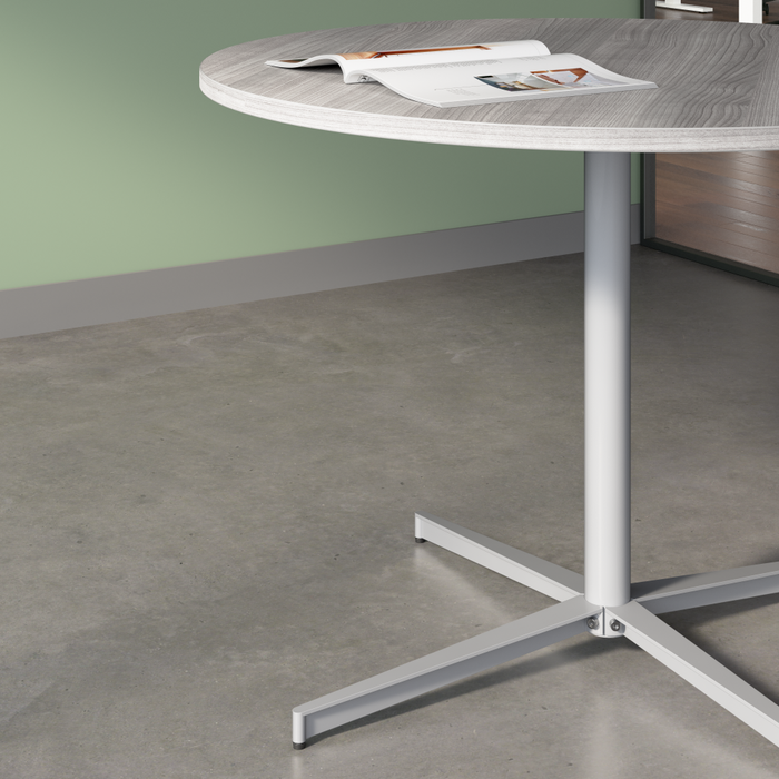 42-inch Round Conference Table with Metal Base