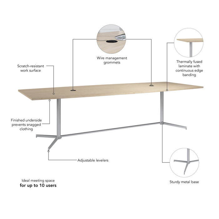 120-inch Office Conference Table with Metal Base