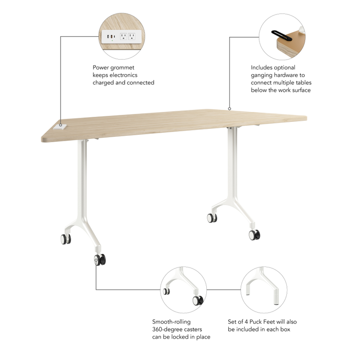 Synergy 72-inch Trapezoid Modular Office Conference Table