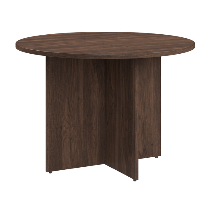 42-inch Round Conference Table with Wood Base