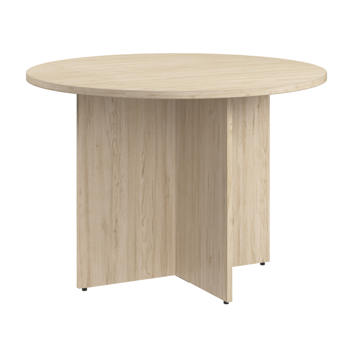 42-inch Round Conference Table with Wood Base
