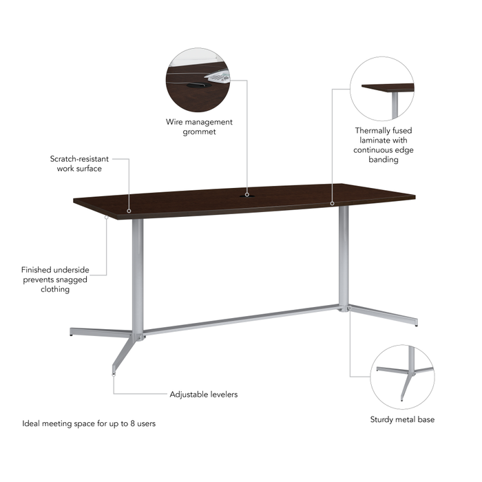 72-inch Office Conference Table with Metal Base