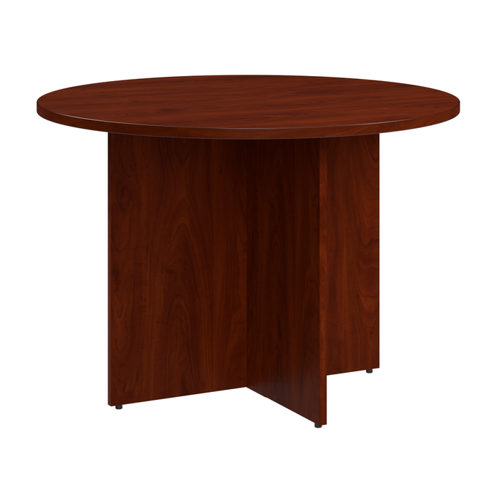 42-inch Round Conference Table with Wood Base