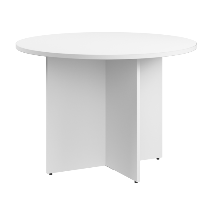 42-inch Round Conference Table with Wood Base