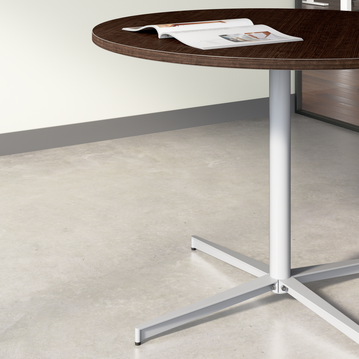 42-inch Round Conference Table with Metal Base