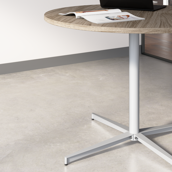 42-inch Round Conference Table with Metal Base