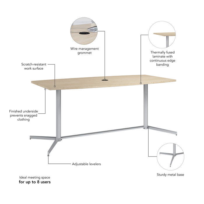 72-inch Office Conference Table with Metal Base