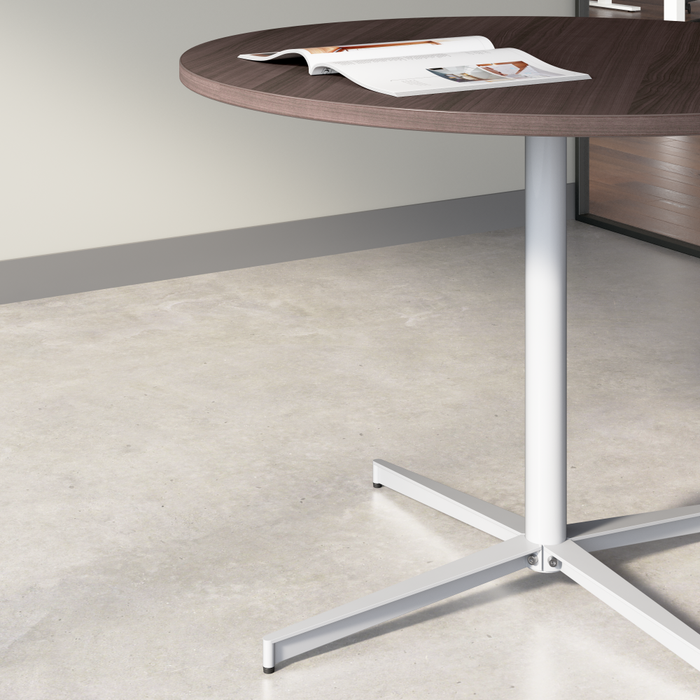 42-inch Round Conference Table with Metal Base