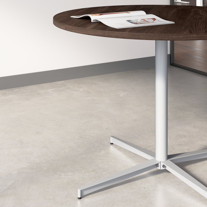 42-inch Round Conference Table with Metal Base
