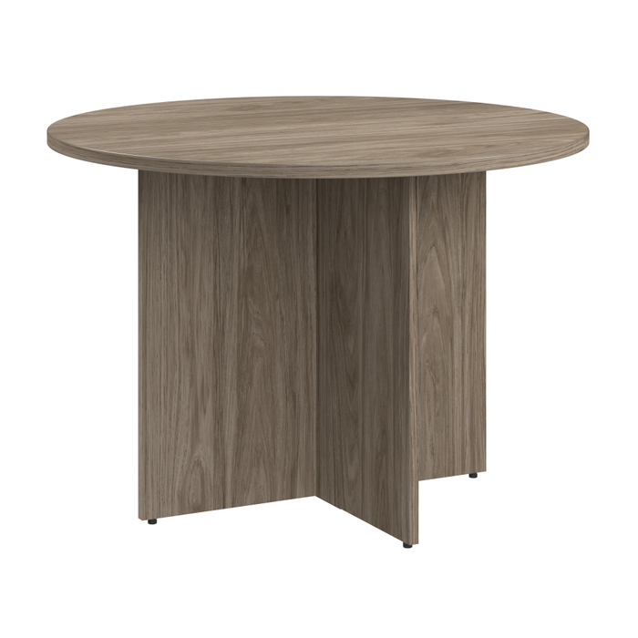42-inch Round Conference Table with Wood Base