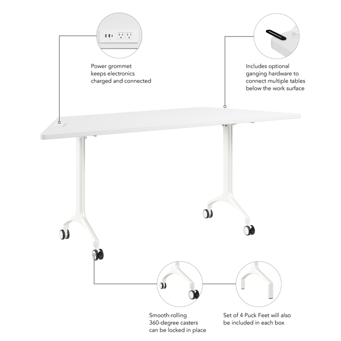 Synergy 72-inch Trapezoid Modular Office Conference Table