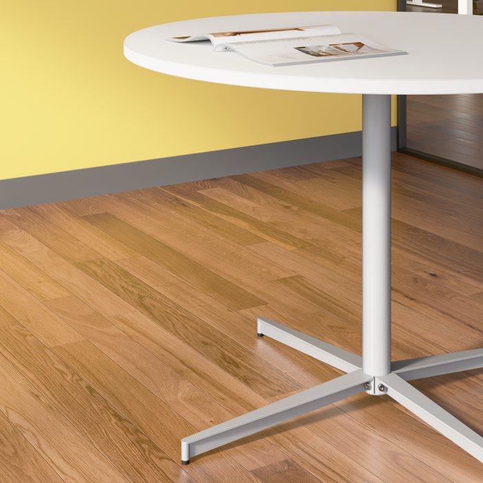 42-inch Round Conference Table with Metal Base
