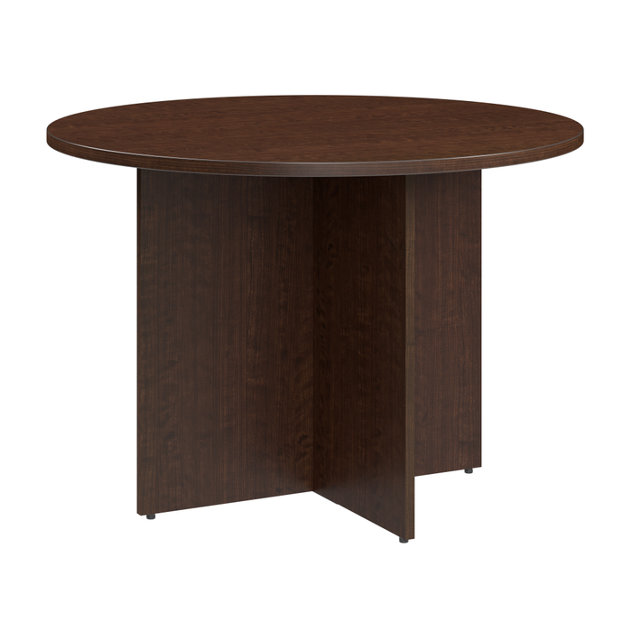 42-inch Round Conference Table with Wood Base