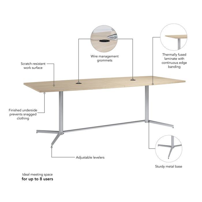 96-inch Office Conference Table with Metal Base