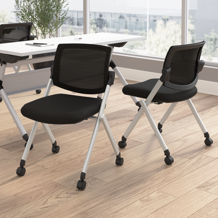 Envision Mesh Back Folding Chairs - Set of 2