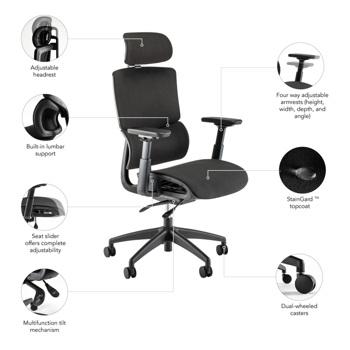 Align High Back Ergonomic Office Chair with Lumbar Support