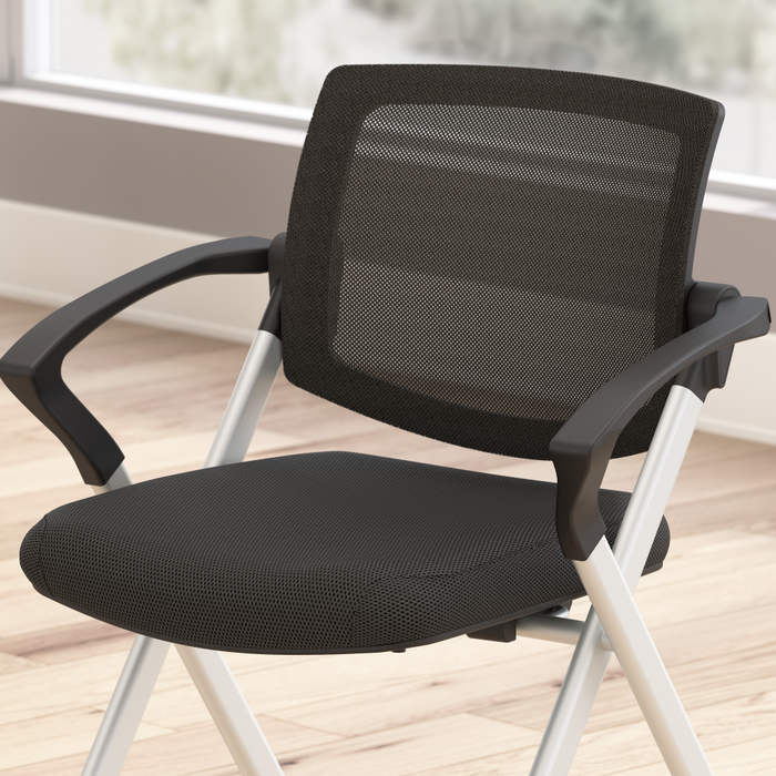 Envision Mesh Back Folding Chairs with Arms - Set of 2