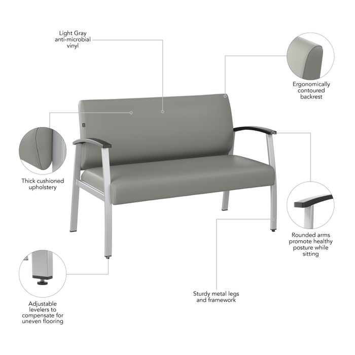 Arrive Waiting Room Loveseat with Arms