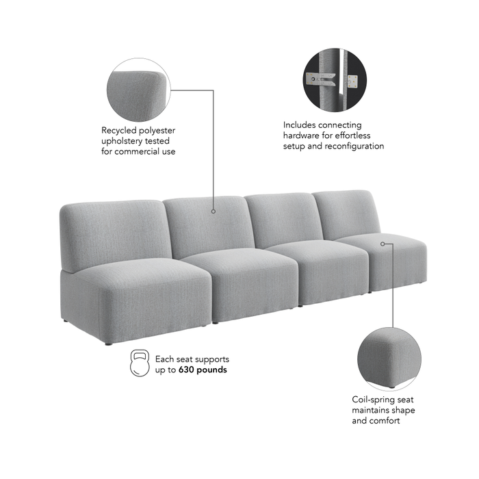 Assemble Modular 4 Seater Sectional Lounge Sofa