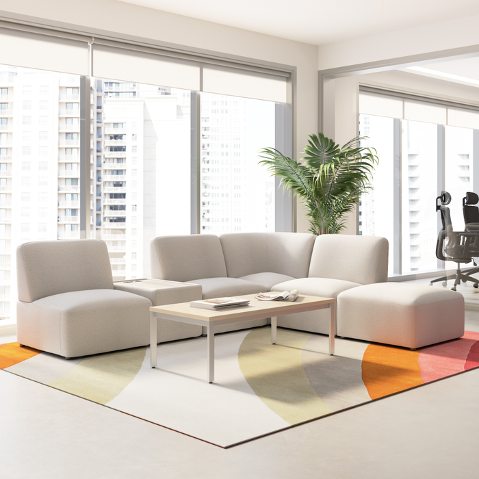Assemble Modular 5 Seater L Shaped Sectional with Charging Station