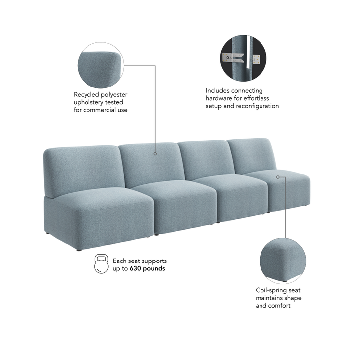 Assemble Modular 4 Seater Sectional Lounge Sofa