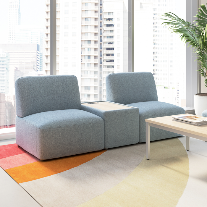 Assemble Modular 2 Seater Sectional with Charging Station