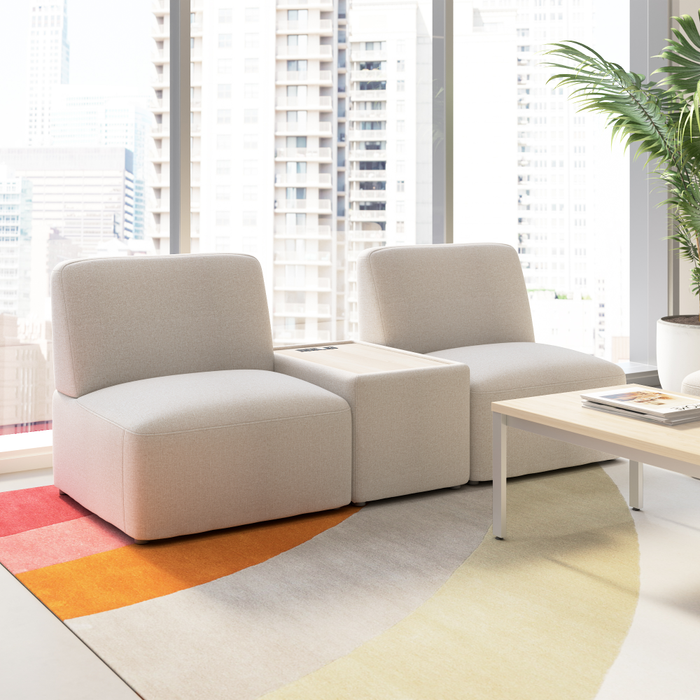 Assemble Modular 2 Seater Sectional with Charging Station
