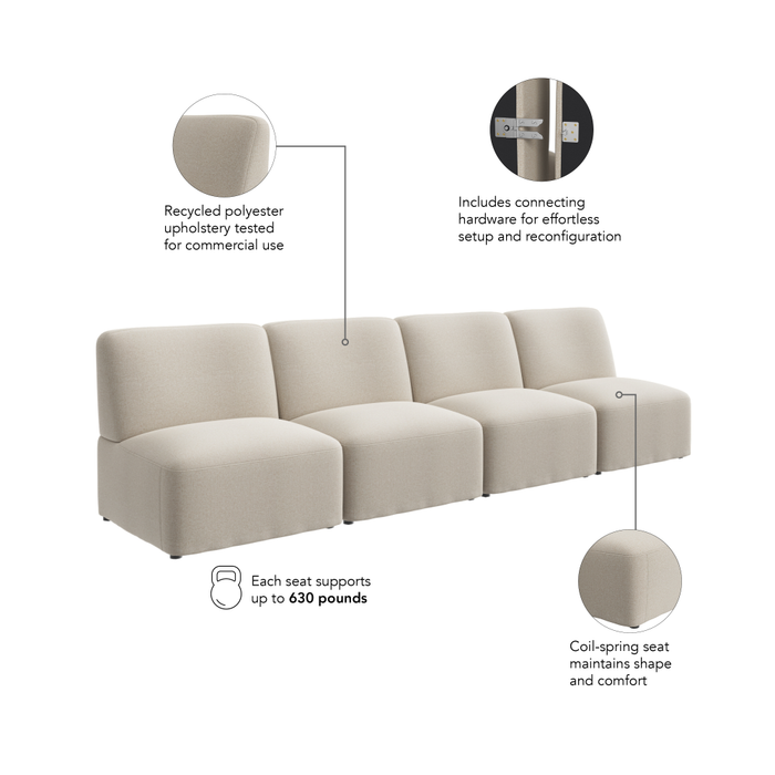 Assemble Modular 4 Seater Sectional Lounge Sofa