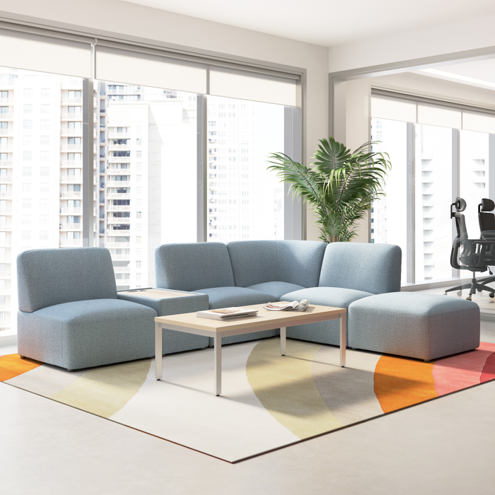 Assemble Modular 5 Seater L Shaped Sectional with Charging Station
