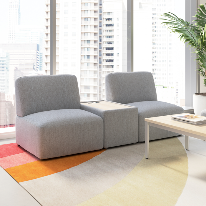 Assemble Modular 2 Seater Sectional with Charging Station