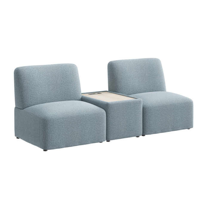 Assemble Modular 2 Seater Sectional with Charging Station