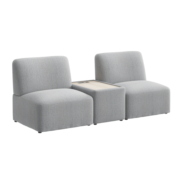 Assemble Modular 2 Seater Sectional with Charging Station