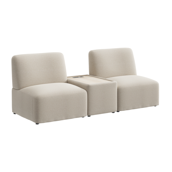 Assemble Modular 2 Seater Sectional with Charging Station