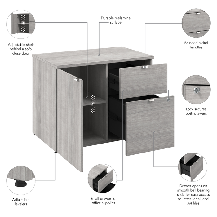 Stratus 30W Office Storage Cabinet with Drawers