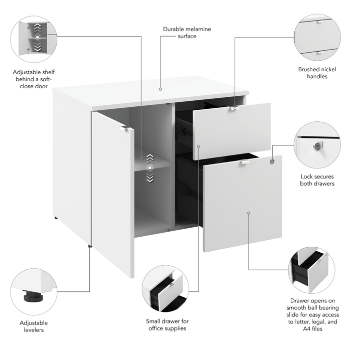 Stratus 30W Office Storage Cabinet with Drawers