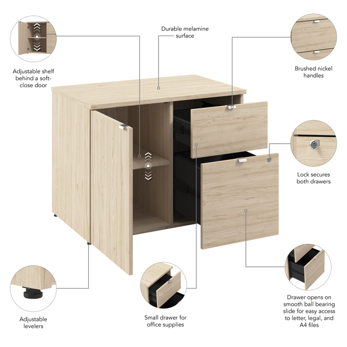 Stratus 30W Office Storage Cabinet with Drawers
