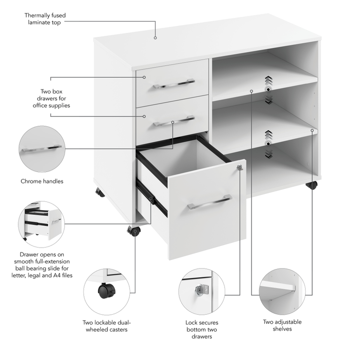 Hustle Office Storage Cabinet with Wheels