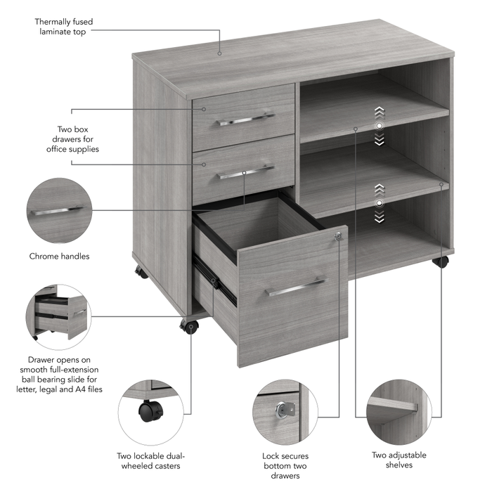 Hustle Office Storage Cabinet with Wheels