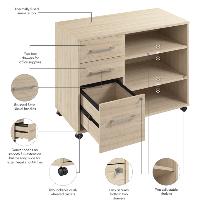 Hustle Office Storage Cabinet with Wheels