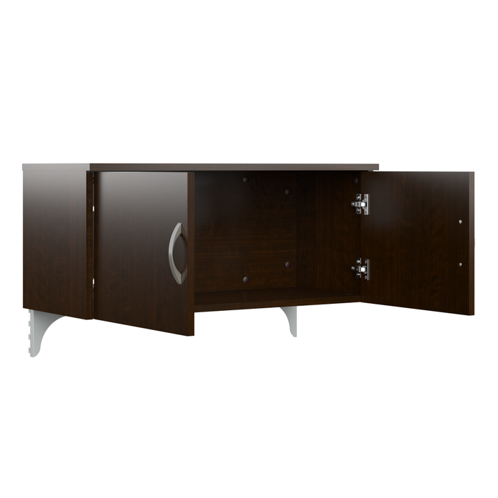 Office in an Hour 65W L Shaped Cubicle Desk with Storage, Drawers, and Organizers