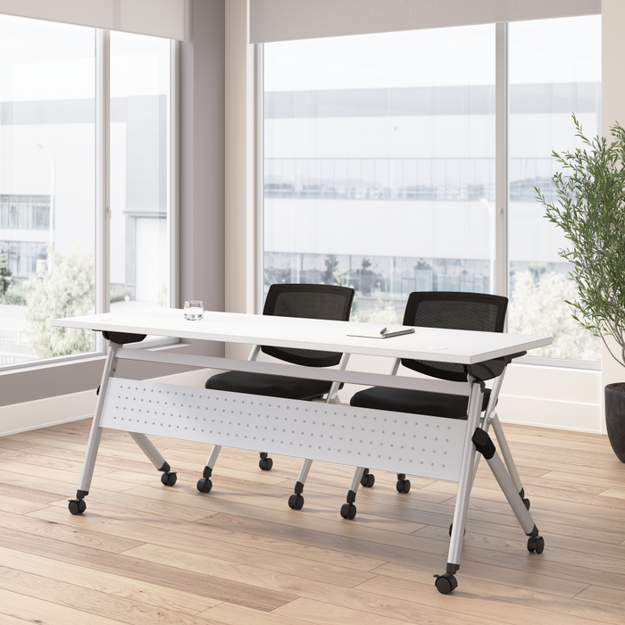 Envision 72W Folding Training Table and 2 Folding Chairs